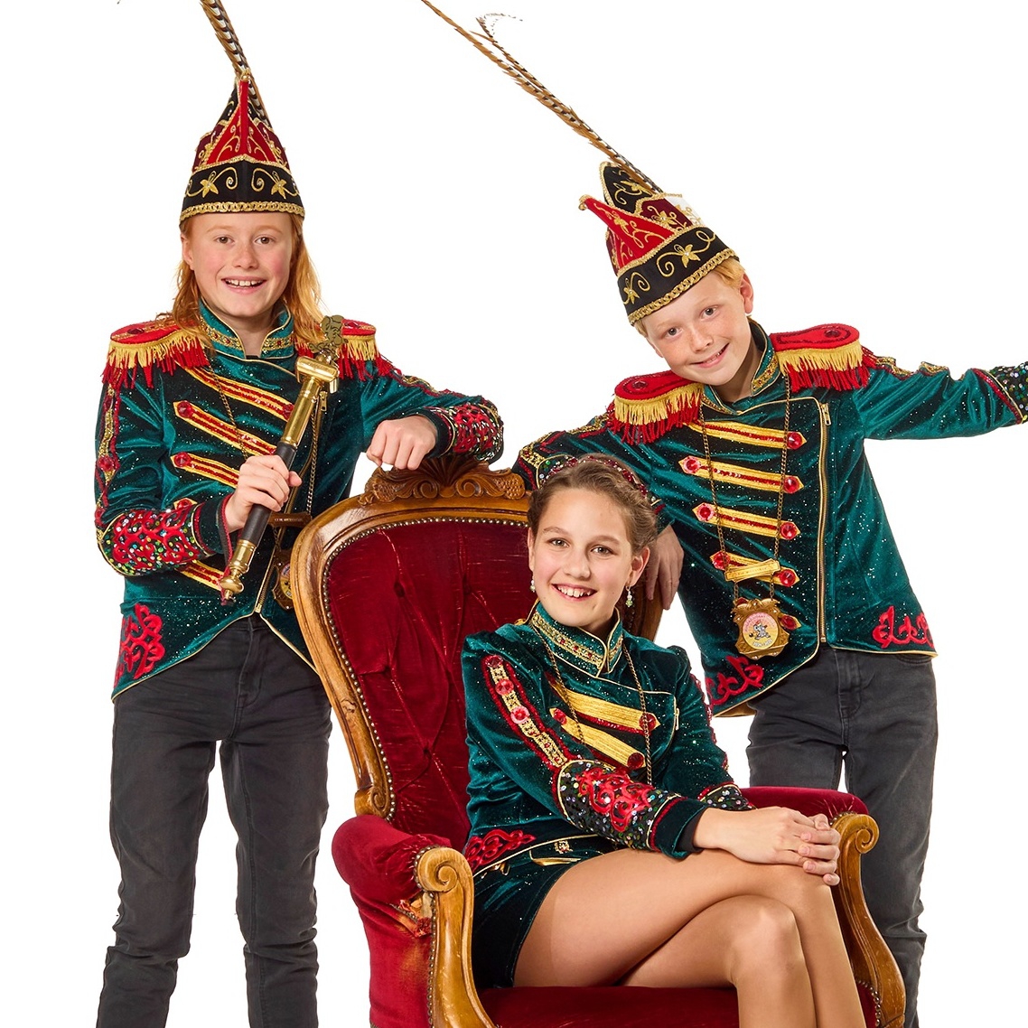 2025<br/>Jeugdprins Dexter,<br/>Jeugdprinses Jikke,<br/>Jeugdadjudant Julian